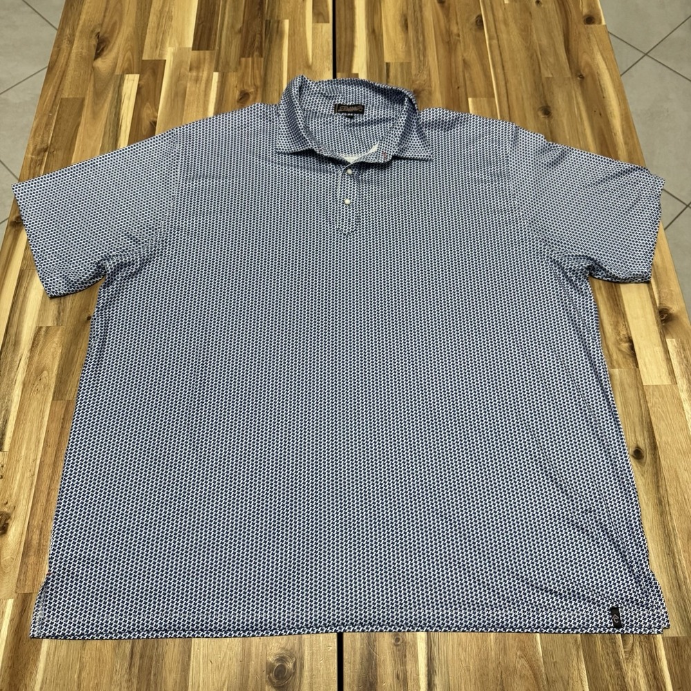 Rafter C Polo Shirt Mens 3XL Texas Print Western Performance Stretch Snap Golf